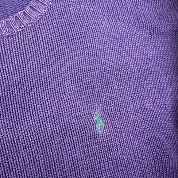 Polo By Ralph Lauren Sweater Mens XL Purple Cotton Crewneck Knit Pony Logo - Picture 4 of 8